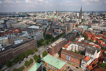 Image showing Hamburg, Germany - July 28, 2014: Aerial view of Alster Lake, Ra