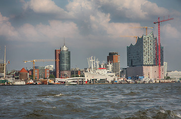 Image showing Hamburg, Germany - July 28, 2014: View of Landscape of Hamburg\'s