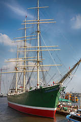 Image showing Hamburg, Germany - July 28, 2014: View of sailing ship Rickmer R