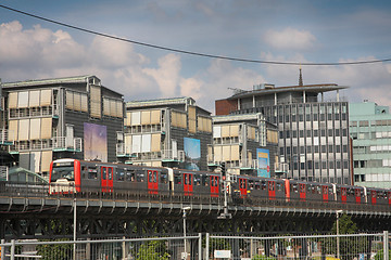 Image showing Hamburg, Germany - July 28, 2014: View of passengers in the elev