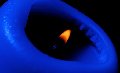 Image showing Blue Candle Burning