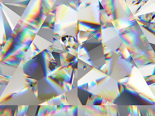 Image showing diamond structure extreme closeup and kaleidoscope