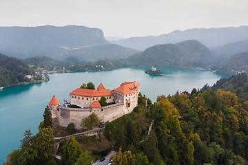 Image showing Medieval castle on Bled lake in Slovenia