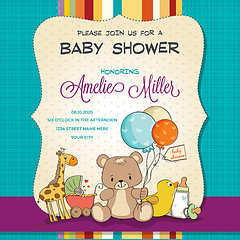 Image showing Baby shower card with toys