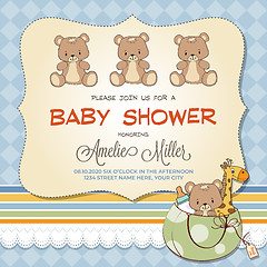 Image showing Baby shower card with teddy bears