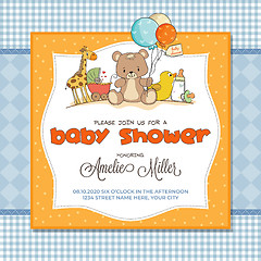 Image showing Baby shower card with toys