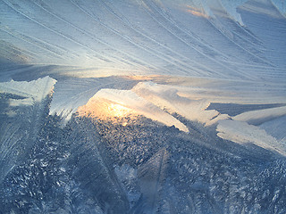 Image showing Ice pattern and sunlight 