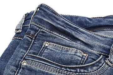 Image showing Fragment of dark blue jeans 