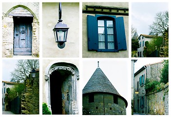 Image showing Collection of Details and Facades of Carcassonne, France