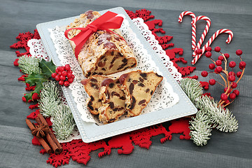 Image showing Stollen Christmas Cake