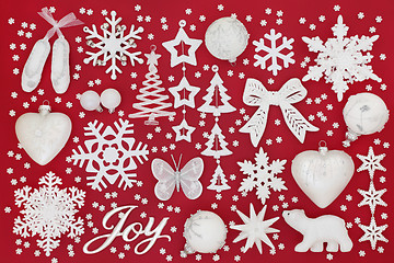 Image showing Christmas Joy Sign and Decorations