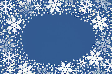 Image showing Abstract Snowflake Background Border