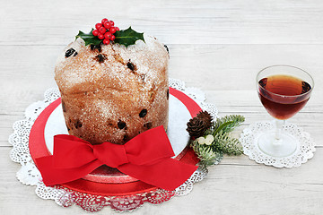 Image showing Italian Panettone Christmas Cake