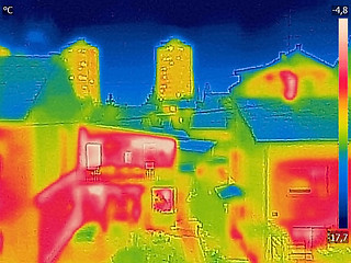 Image showing Detecting Heat Loss Outside building Using Infrared Thermal Came