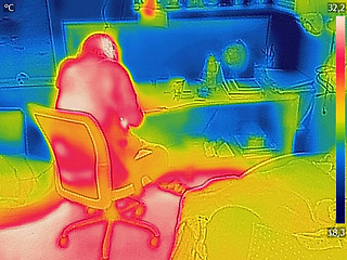 Image showing Thermal image Photo IR during office work