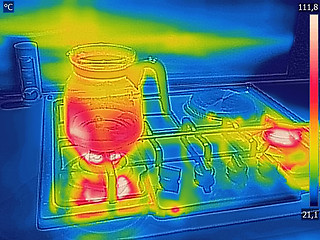 Image showing Thermal image Photo while cooking tea on a gas stove