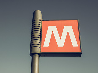 Image showing Vintage looking Subway sign