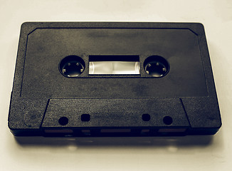 Image showing Vintage looking Black tape cassette