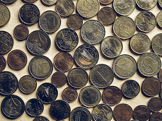 Image showing Vintage Euro coins background