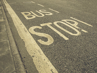 Image showing Vintage looking Bus stop sign