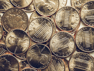 Image showing Vintage Dollar coins background