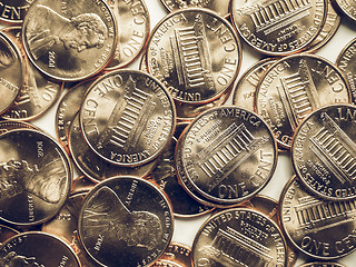 Image showing Vintage Dollar coins background