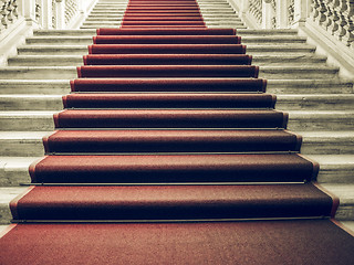 Image showing Vintage looking Red carpet