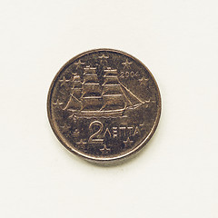 Image showing Vintage Greek 2 cent coin