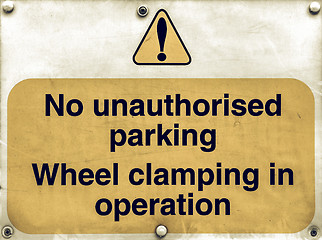 Image showing Vintage looking Parking sign
