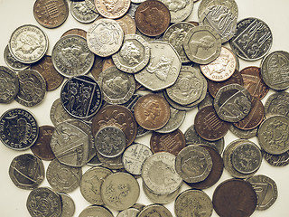 Image showing Vintage Pound coins