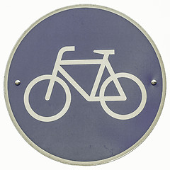 Image showing Vintage looking Bike lane sign