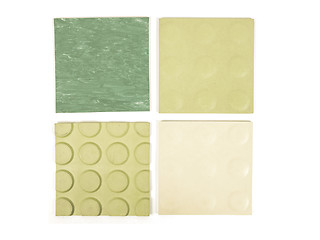 Image showing Vintage looking Green rubber linoleum sample