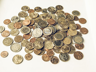 Image showing Vintage Euro coins