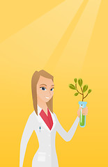 Image showing Scientist with test tube vector illustration.