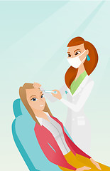 Image showing Woman receiving beauty facial injections in salon.