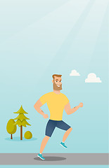 Image showing Young man running vector illustration.