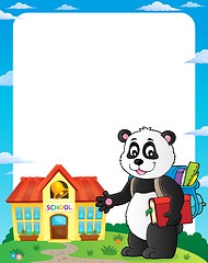 Image showing School panda theme frame 1