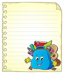 Image showing Notebook page with schoolbag 2