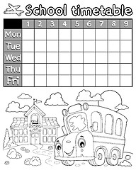 Image showing Coloring book timetable topic 8
