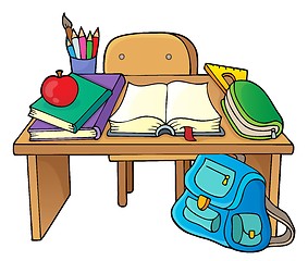 Image showing School desk theme image 1