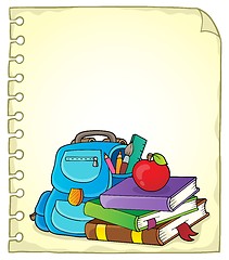 Image showing Notepad page with school equipment 1