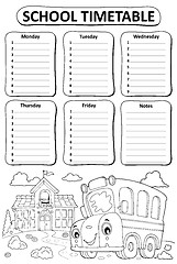 Image showing Black and white school timetable topic 3