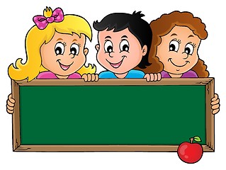 Image showing Children holding schoolboard theme 1