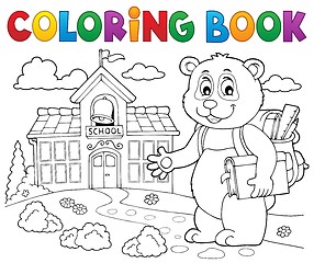 Image showing Coloring book school panda theme 2