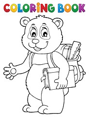 Image showing Coloring book school panda theme 1