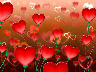Image showing Red Hearts Background Represents In Love And Abstract