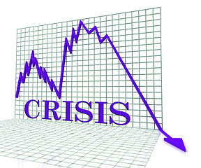 Image showing Crisis Graph Represents Hard Times And Calamity 3d Rendering