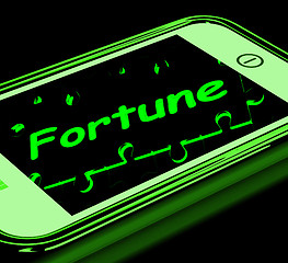 Image showing Fortune On Smartphone Shows Mobile Fortune Teller