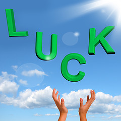 Image showing Catching Luck Word Representing Risk Fortune And Chance