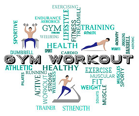 Image showing Gym Workout Shows Fitness Center And Athletic